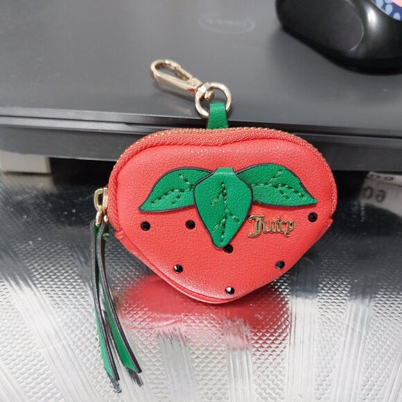 Juicy Couture Heart Shape Cute Mini Coin Purse Mini Wallet Bag Charm Keyring - Picture 2 of 7